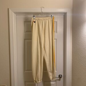 Aviator Nation 5 Stripe Sweatpants in Vintage White